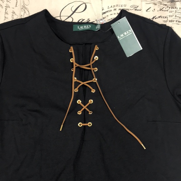 Lauren Ralph Lauren Lace-Up Ponte Shift Dress - Picture 3 of 7